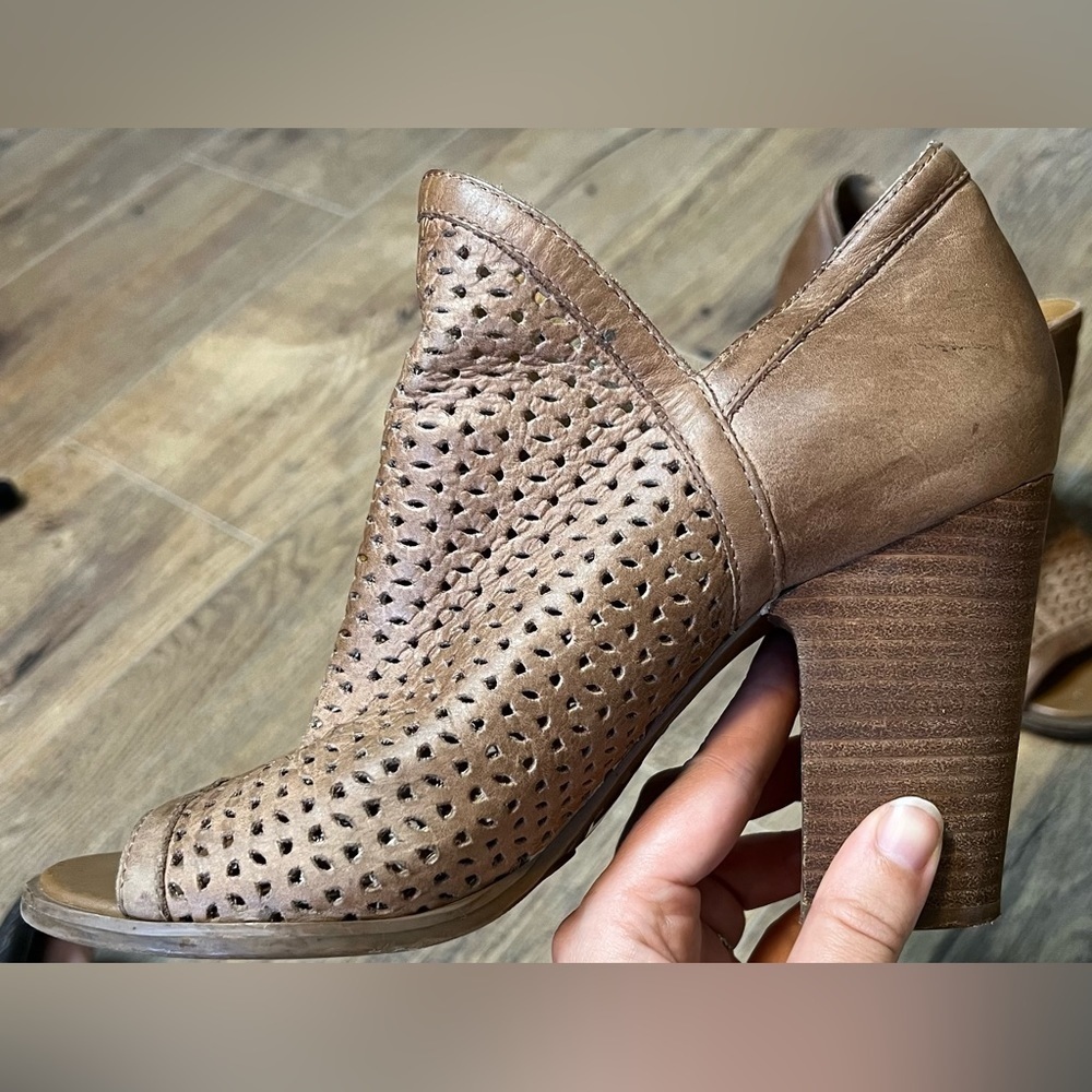 CLEAR-OUT Lucky Brand Lively Tan Perforated Booties - Picture 3 of 9